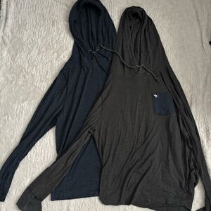 Abercrombie & Fitch Men's Hooded Shirts - Pair of Dark Blue and Dark Gray